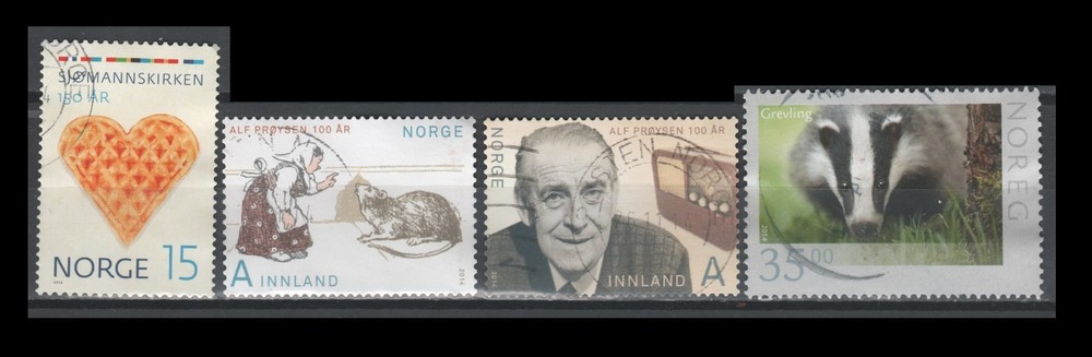 Norway 2 new sets  (4 USED Stamps) Includes 2 High Face Value stamp