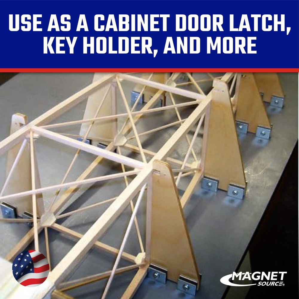 Master Magnetics CA41LWHX24 Magnet Fastener, Rectangular with Center Hole Zinc