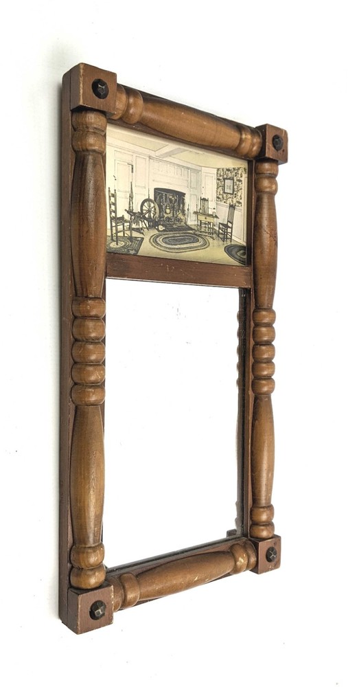 Vintage Small Miniature Split Column Wall Mirror Chalrton Johnson Inc Boston