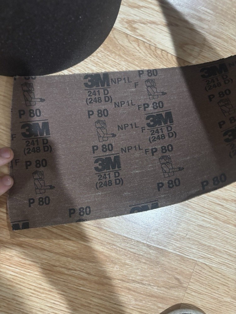 6" X 75 FT 3M Sandpaper Roll 80 Grit Brown 3” Core