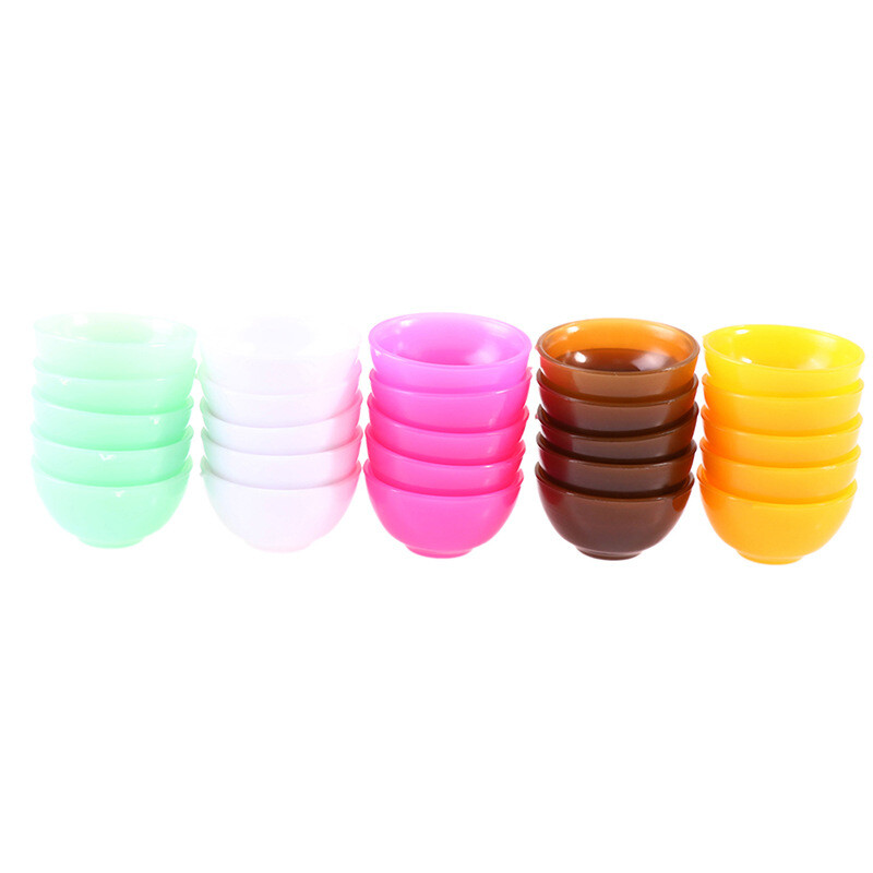 5PC 1:12 Scale Dolls House Miniatures Kitchen Five-color Plastic Bowl Accessory