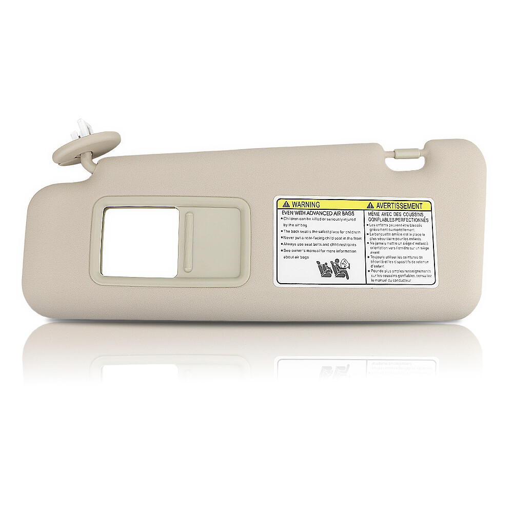 Beige Left Driver Side Sun Visor For Highlander 2008-2013 w/ Vanity Light
