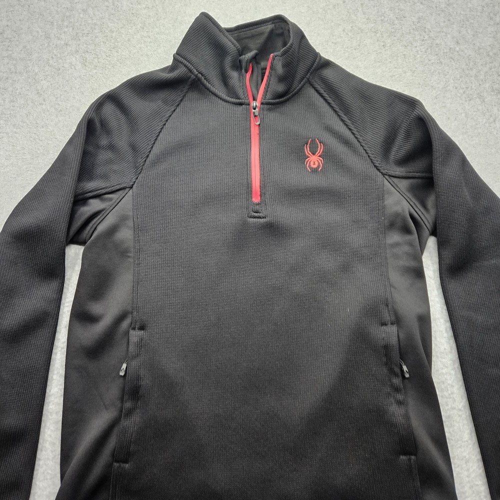 Spyder Men's Medium Black 1/4 zip Athletic Jacket with pockets