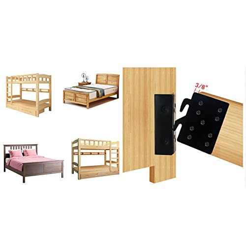 Bed Frame Post Double Hook Slot Hardware Attachment Bracket，Bed Rail Hooks