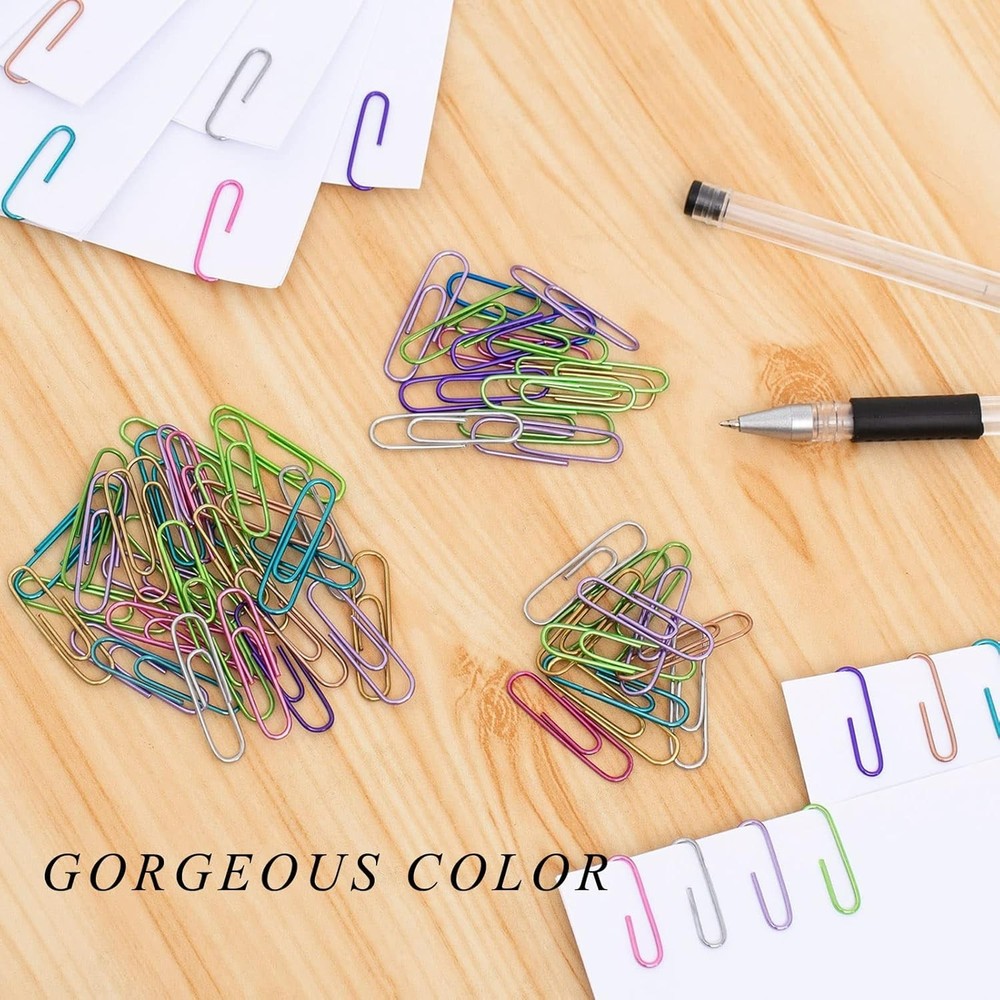 Vibrant 240PCS Medium Colored Paper Clips - Durable & Scratch-Free Design