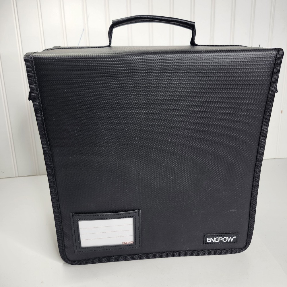 Fireproof CD/DVD Storage Case - 400 Capacity Organizer with Zipper & Handle