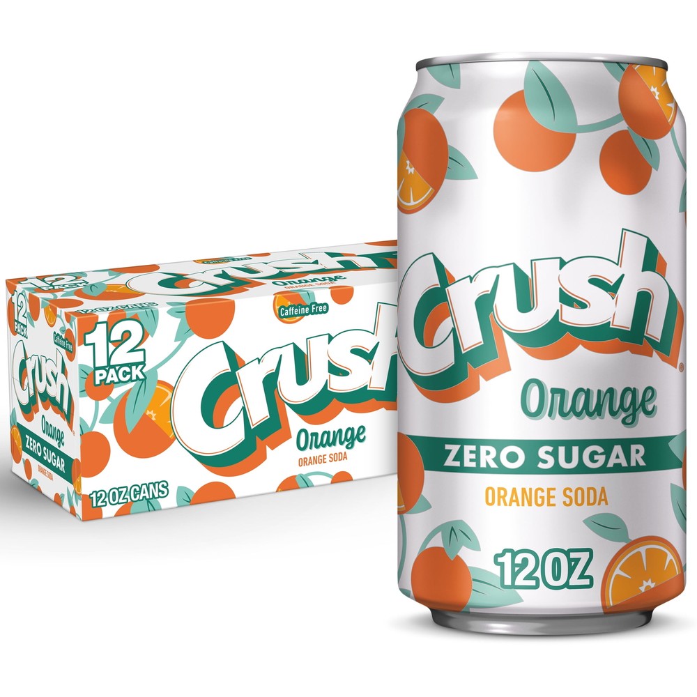 Crush Diet Orange Soda, 12 fl oz, 12 Pack Cans