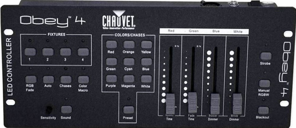 Chauvet Obey 4 Channel Wireless DMX-512 Light Controller+Receiver+Transmitter