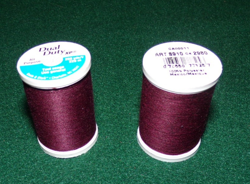 Dual Duty All Purpose Polyester Thread, 250 yards, Maroon (2980)
