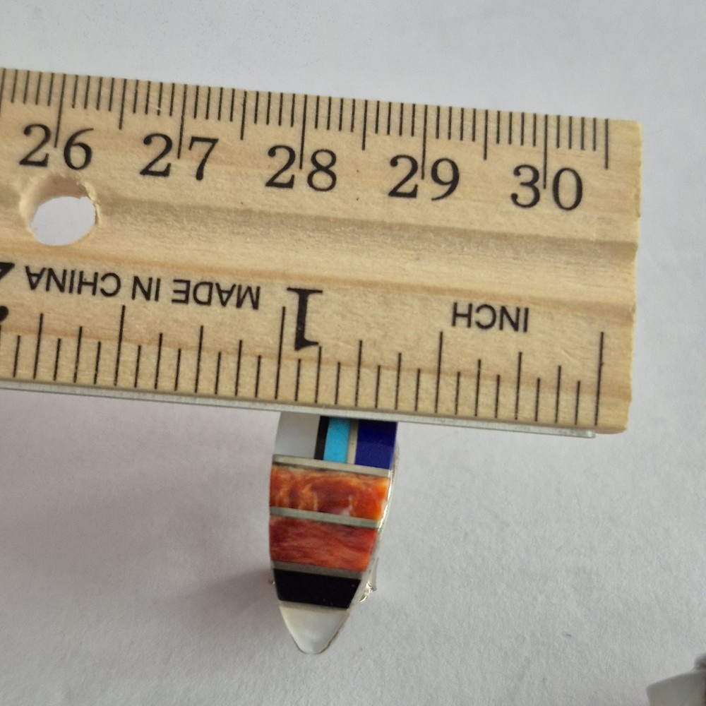 Native American Sterling Silver Earrings Multistone