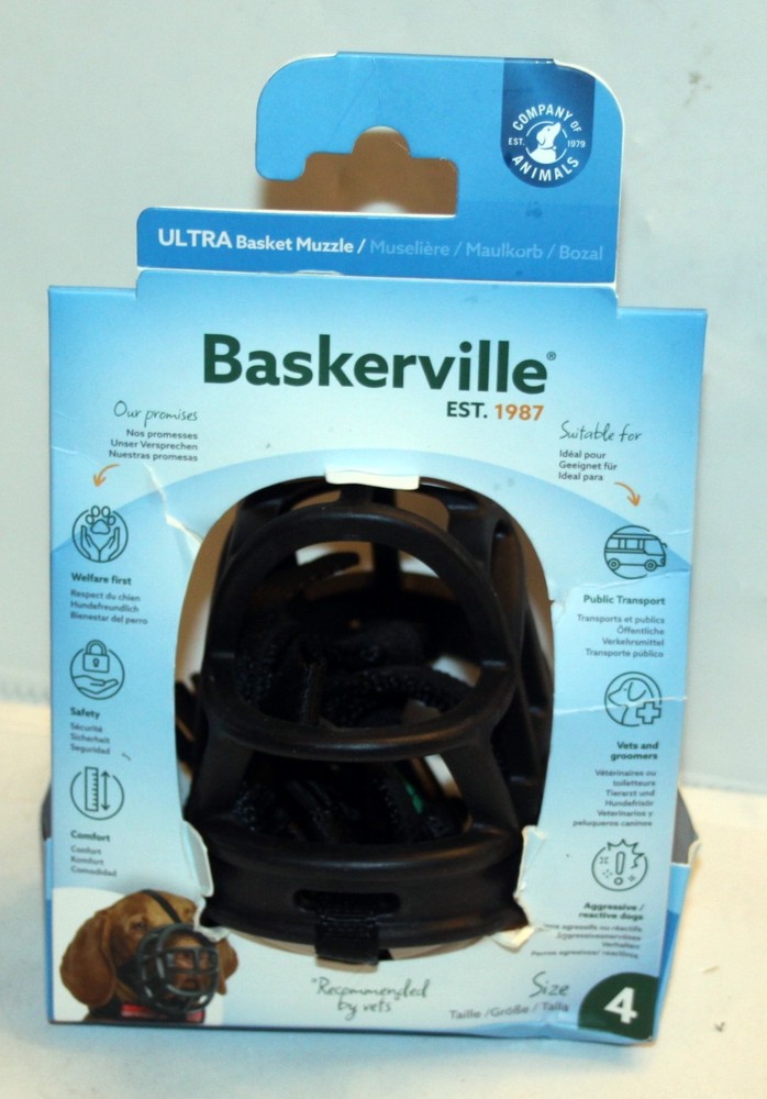 Baskerville Small Black Ultra Basket Dog Muzzle Black Size 4