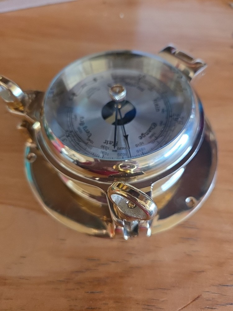 Nautical Barometer, Polished Brass