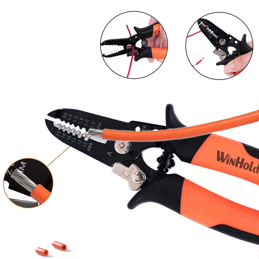 2PC AWG20-10 Wire Stripper Multi-Tool Shearing Double layer Wire Clamping Pliers