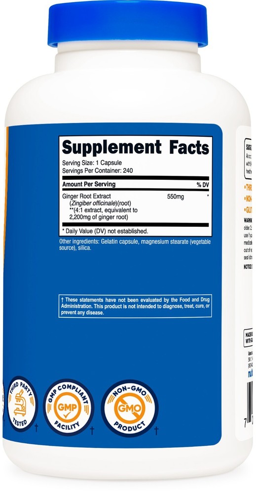 Nutricost Ginger Root Extract 550mg, 240 Capsules