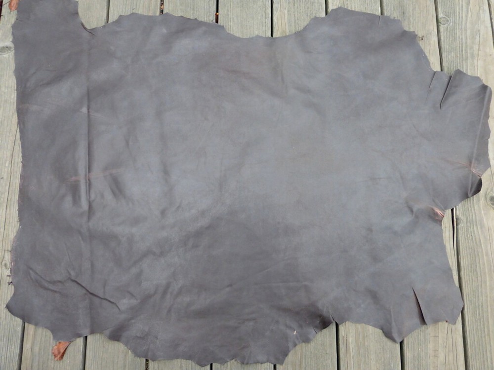 lambskin leather hide Walnut Brown Rustic Smooth Finish Double Sided