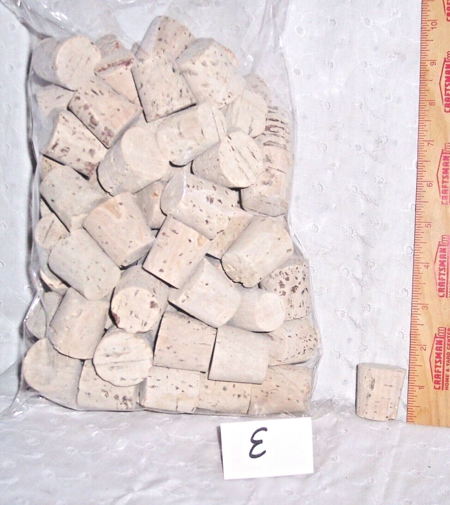 CORKS SOLID STOPPERS - CRAFTS - BOTTLES: U CHOOSE= 2-5-10-15 - QUANTITY & SIZE