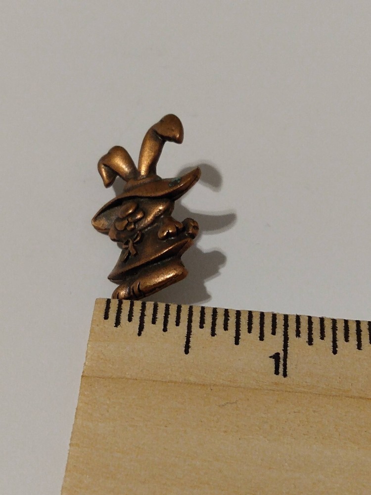 Bunny Rabbit Floppy Ears Bronze Toned JJ Lapel Pin