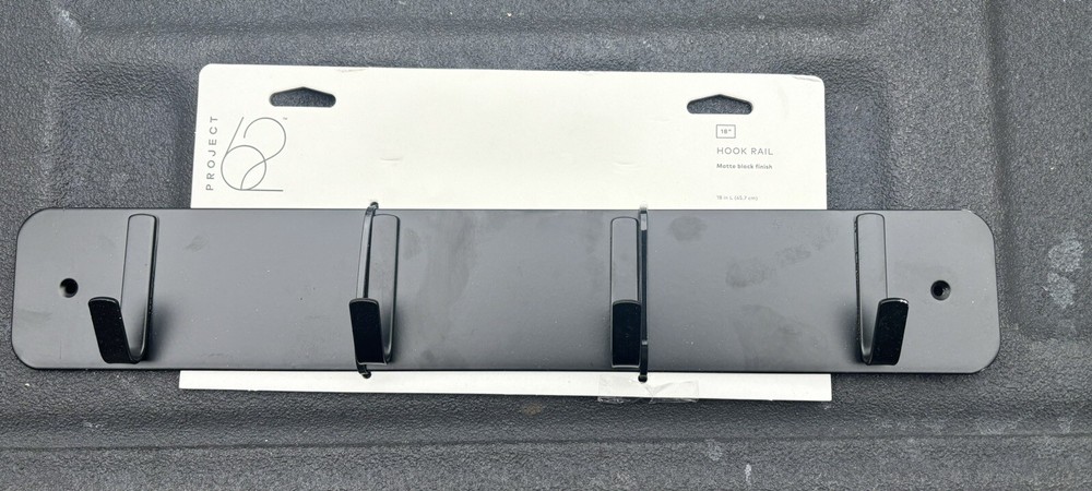 Project 62 Semplice Decorative Hook Rail Wall Hanger Black 4 Hooks