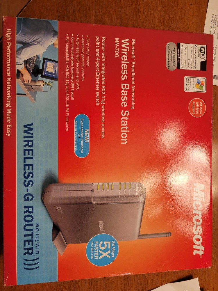 Networking Wireless Wired Router Microsoft Broadband MN-700 - NEW