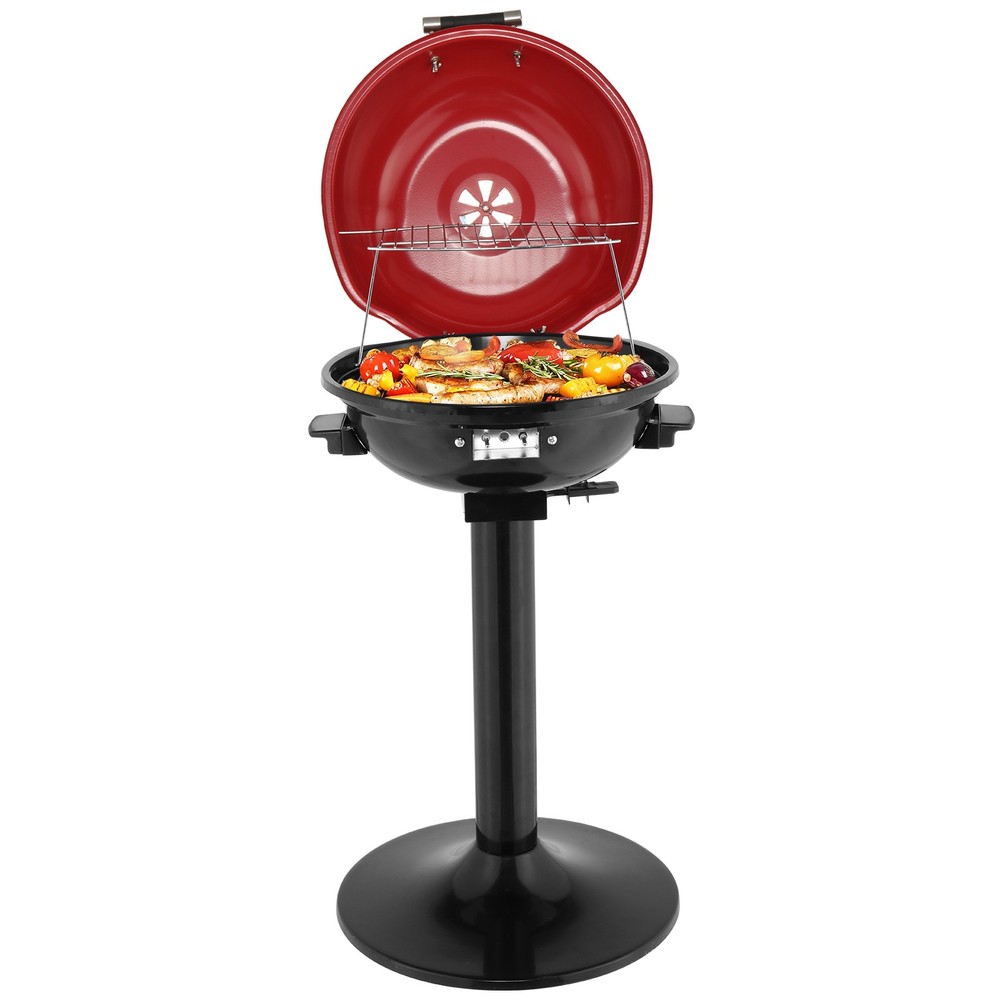 Electric BBQ Grill with Stand, Portable Double Layer Indoor
