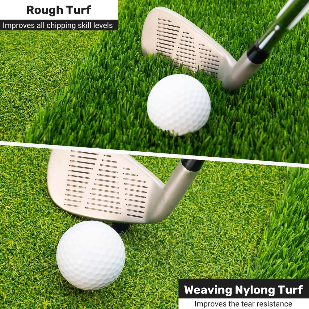 Portable & Foldable Golf Practice Mat – Dual-Turf Golf Hitting Mat for Indoor...