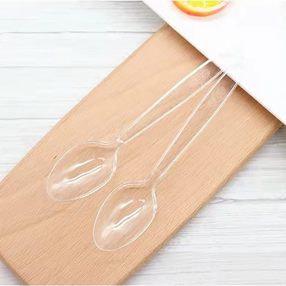 MOACOCK 100 Count Plastic Silverware, Heavy Weight Forks L, Clear