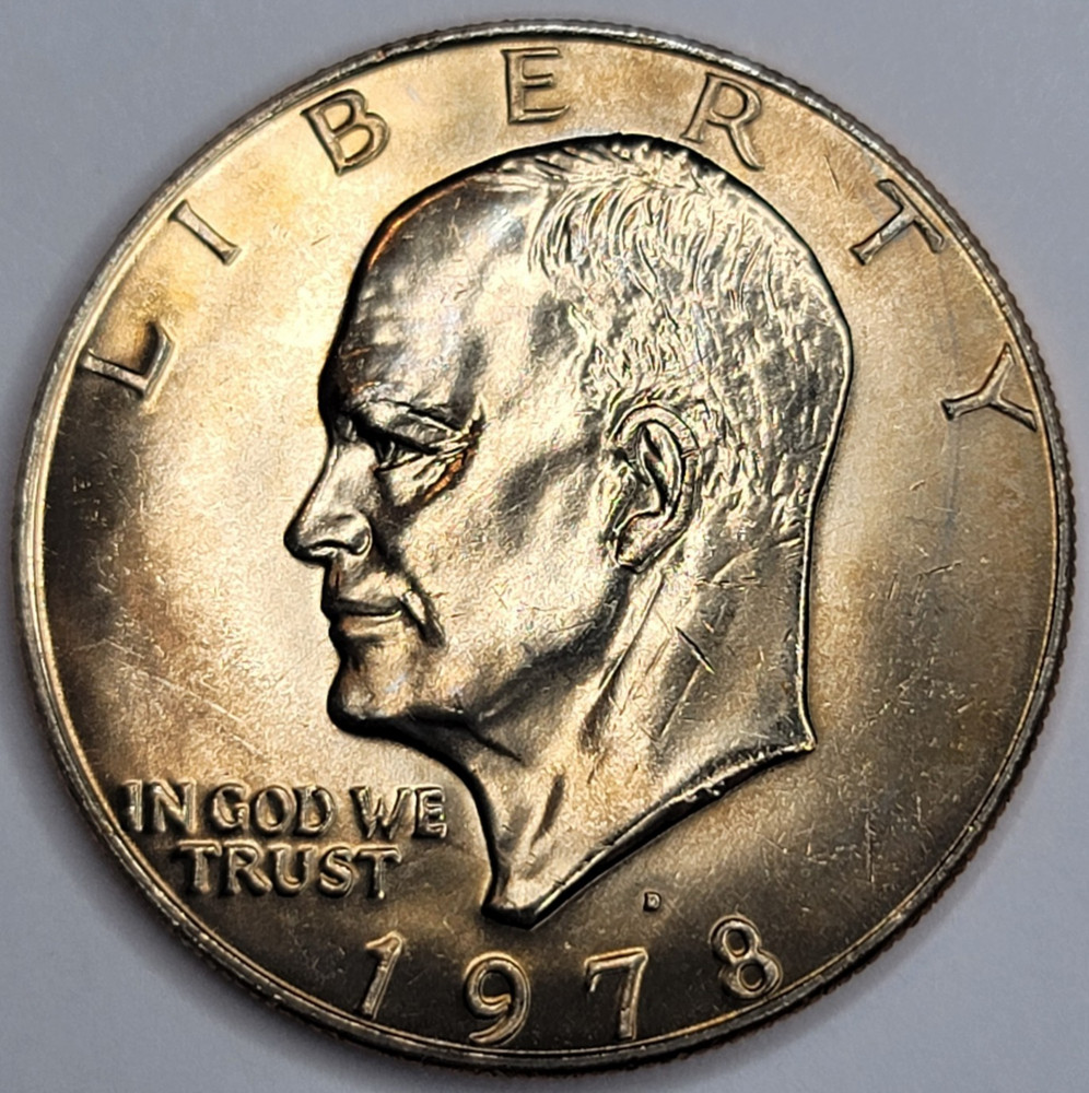 1978 D EISENHOWER UNCIRCULATED IKE DOLLAR - CN-CLAD - TONED