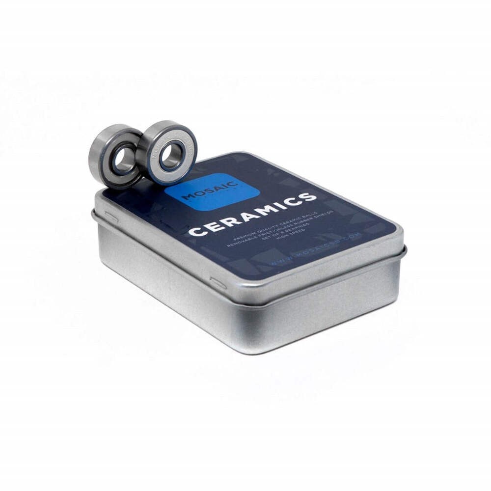 Mosaic Ceramics Silver White Skateboard Bearings