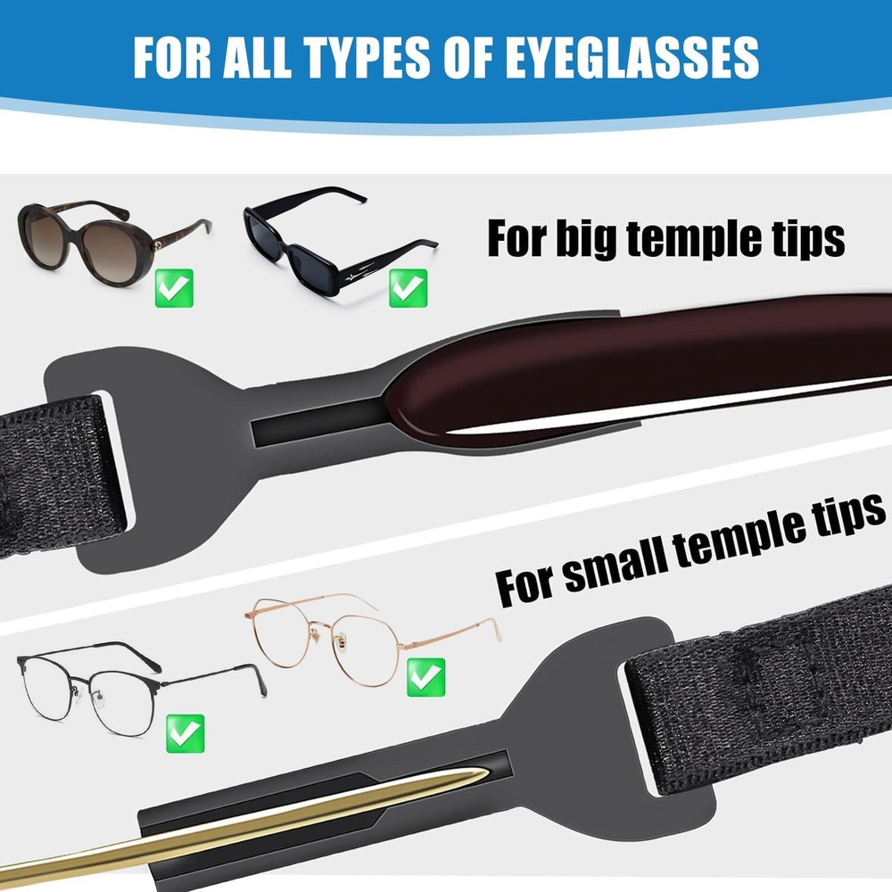 Adjustable Glasses Strap Eyeglasses Strap 4 Pack Sunglasses Strap No Tail Eye...