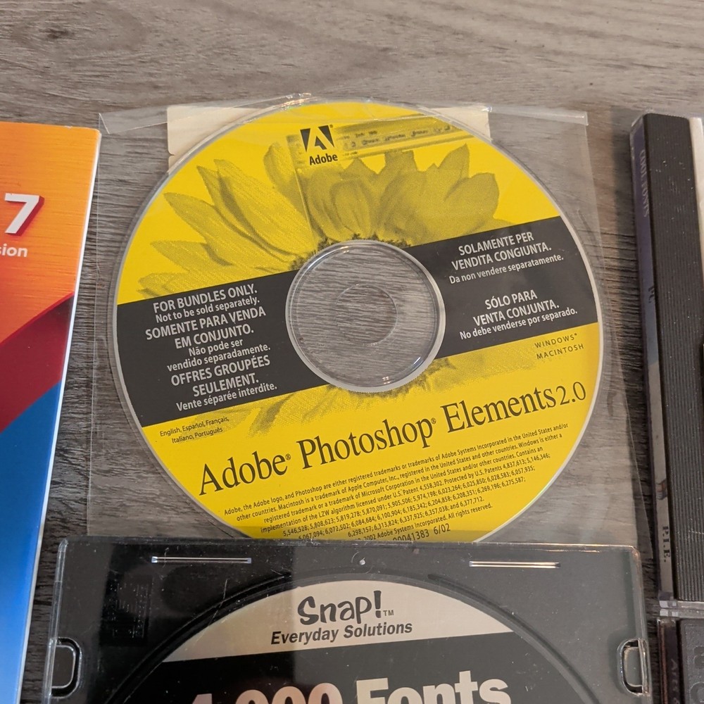 Vintage Computer Software CD-Rom Adobe Photoshop MGI Image Video Editor Clipart