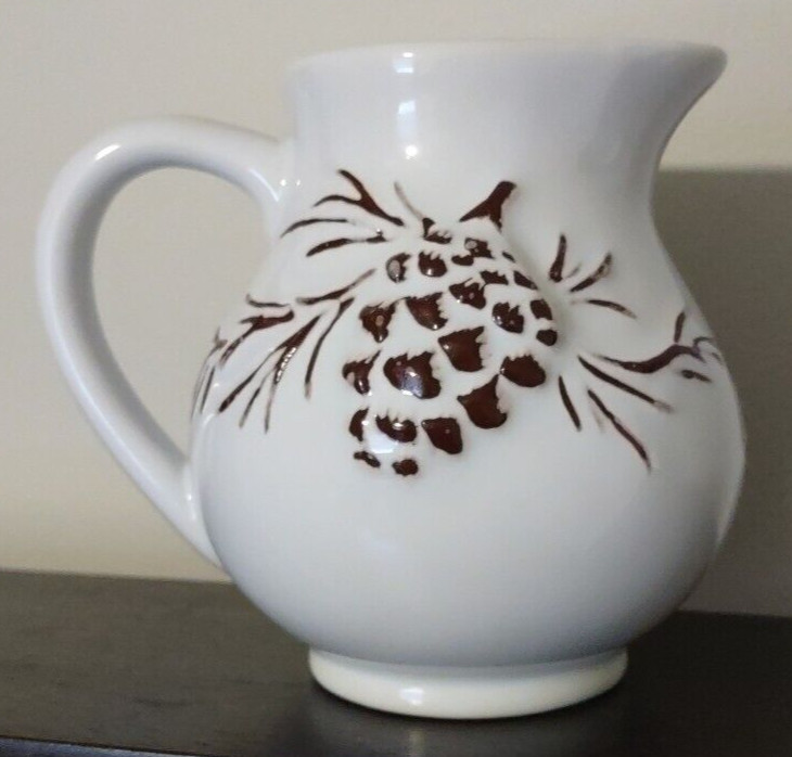 Pine Cone Embossed Ceramic Coffee Creamer