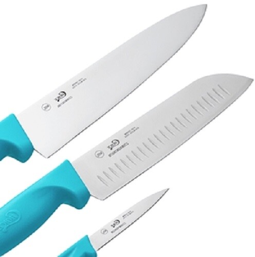 Choice 3-Piece Knife Set with Neon Blue Handles