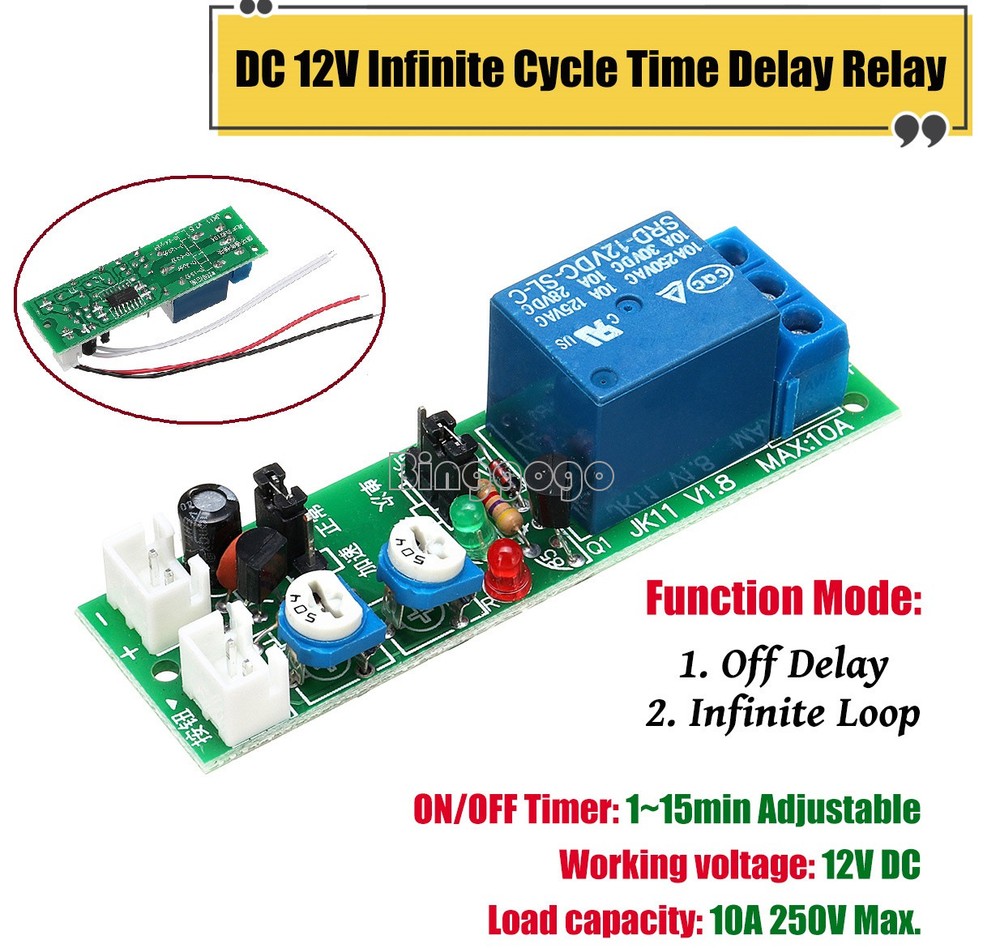DC 5V 12V 24V Infinite Cycle Delay Timing Timer Relay ON OFF Switch Loop Module