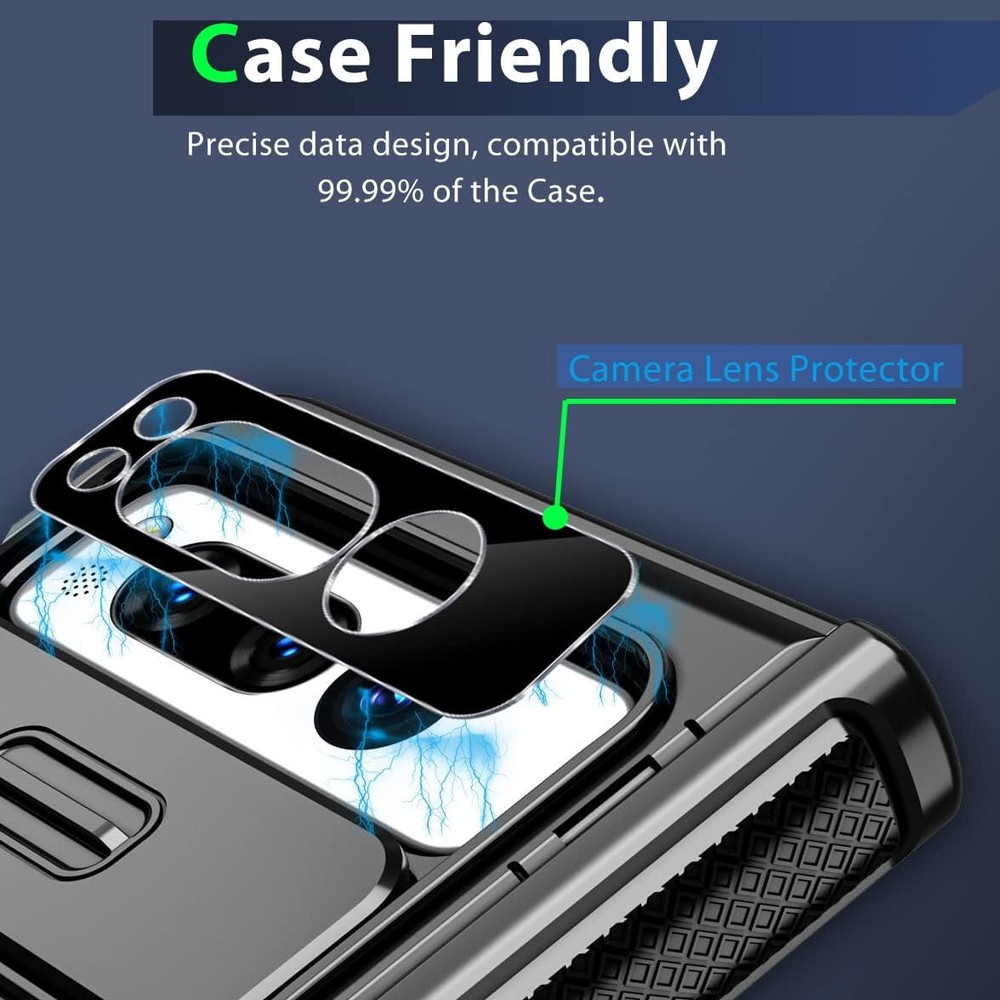 HD Tempered Glass Camera Lens Protector for Google Pixel Fold - Black