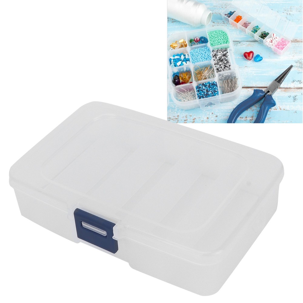 5 Grids Organizer Box Clear Visible Plastic Compartment Box Case