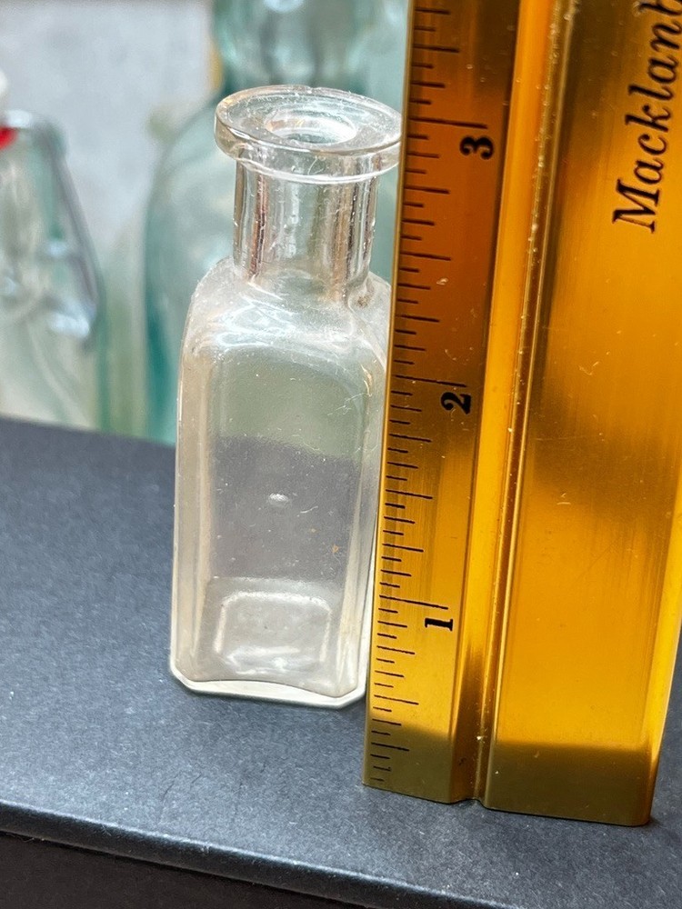 Vintage Small Clear Glass Bottle 3"H