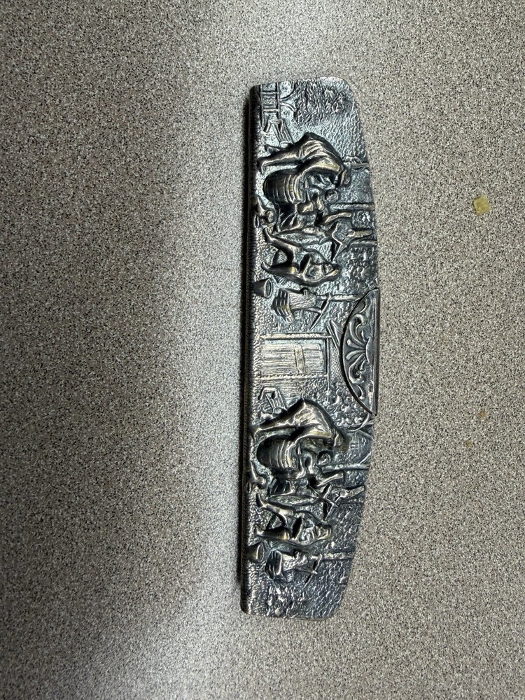 Silver Dutch Scene Comb Case With Comb, “DENMARK”