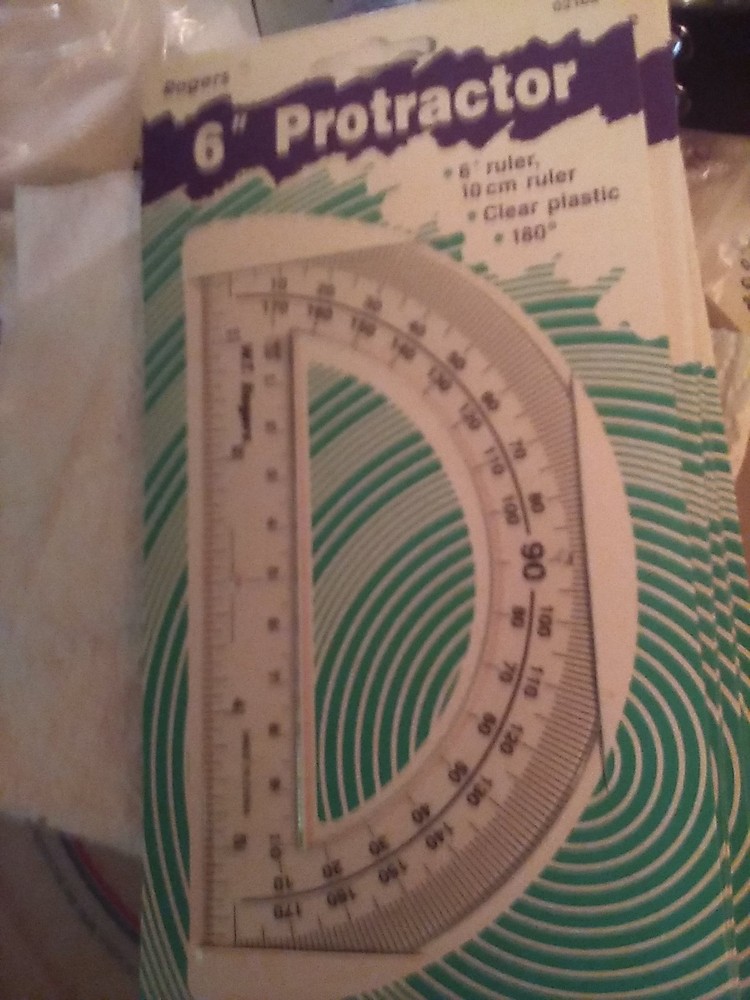 ROGERS 6" PROTRACTOR CLEAR WITH BLACK NUMBERS
