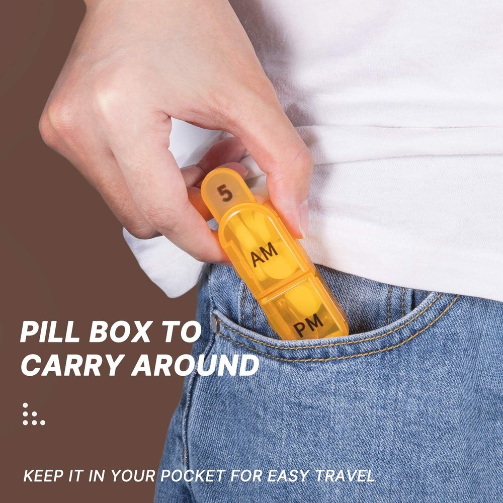 30-Day AM PM Rainbow Pill Organizer - Twice a Day for Easy Tracking