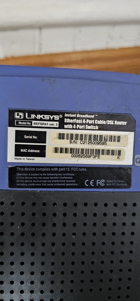Linksys BEFSR41 v2 Wired Router/Switch
