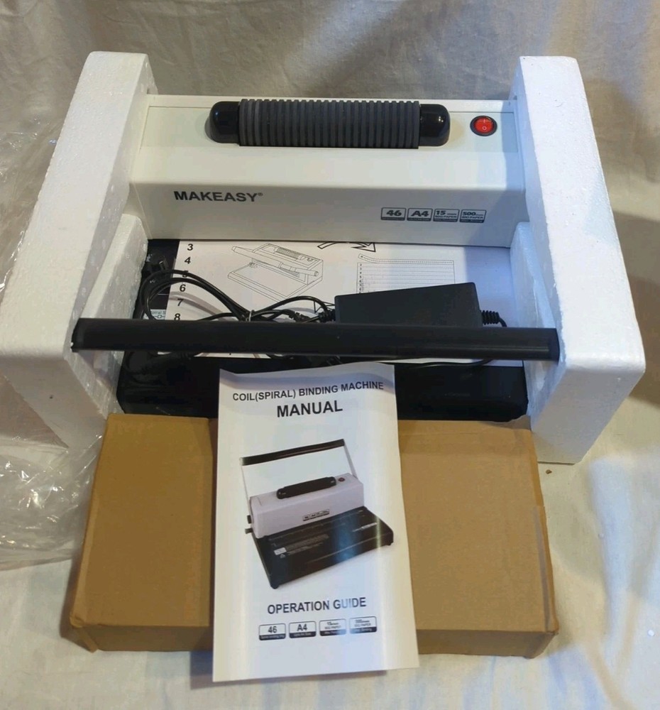 PARTS ONLY MAKEASY, Electronic Coil Spiral Binding Machine, With Manual Hole