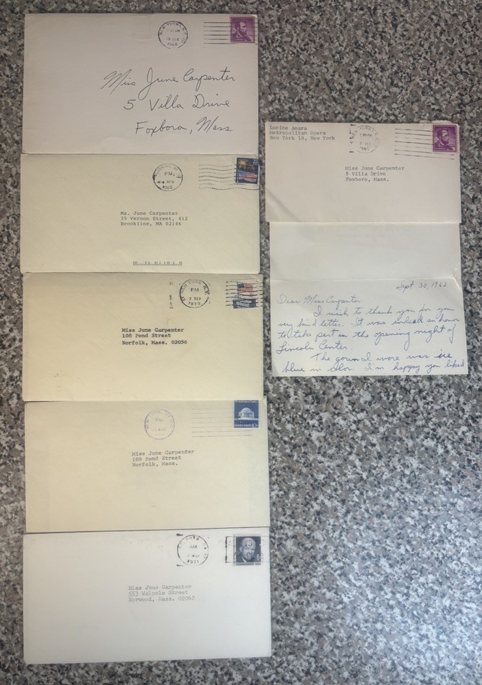 Lucine Amara Opera Ephemera Collection Hand Written Signed Letters Photos Record