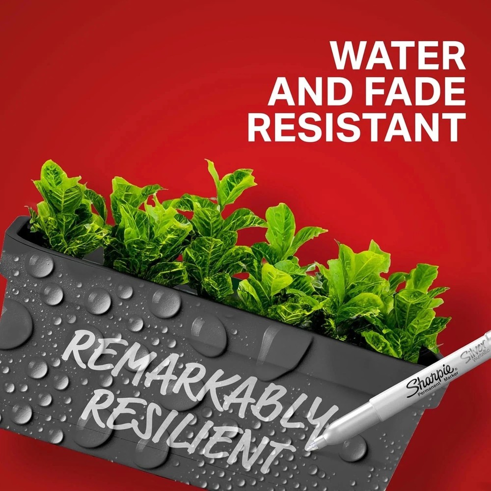 Sharpie Metallic Permanent Markers, Fine Point, Assorted Colors, 6 Count