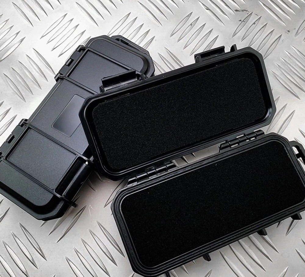 EDC Tactical Waterproof Folding Knife Storage Tool Box Shockproof 6.9"x2.75"x1.5