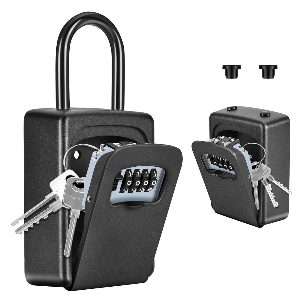 Portable Key Lock Box Wall Mounted 5-Key Capacity Resettable Code