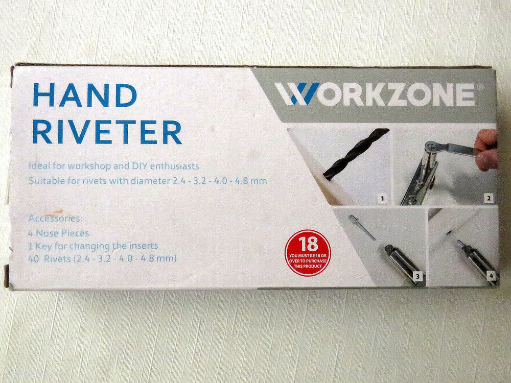 ALDI WORKZONE POP RIVET TOOL . ARROW RH 200 STYLE + ASSORTED RIVETS. NEW UNUSED.