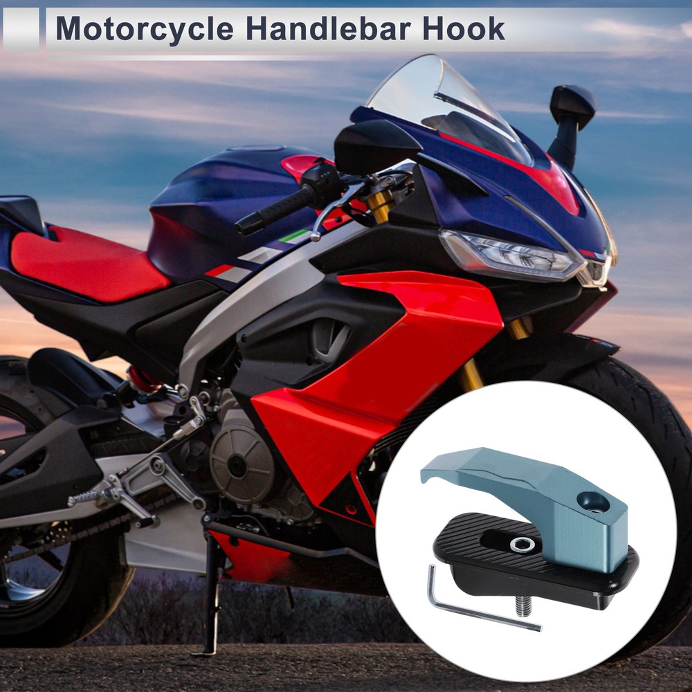 Alluper Alloy Rectangular Hook for Mini Motorcycle 1 Set Light Blue