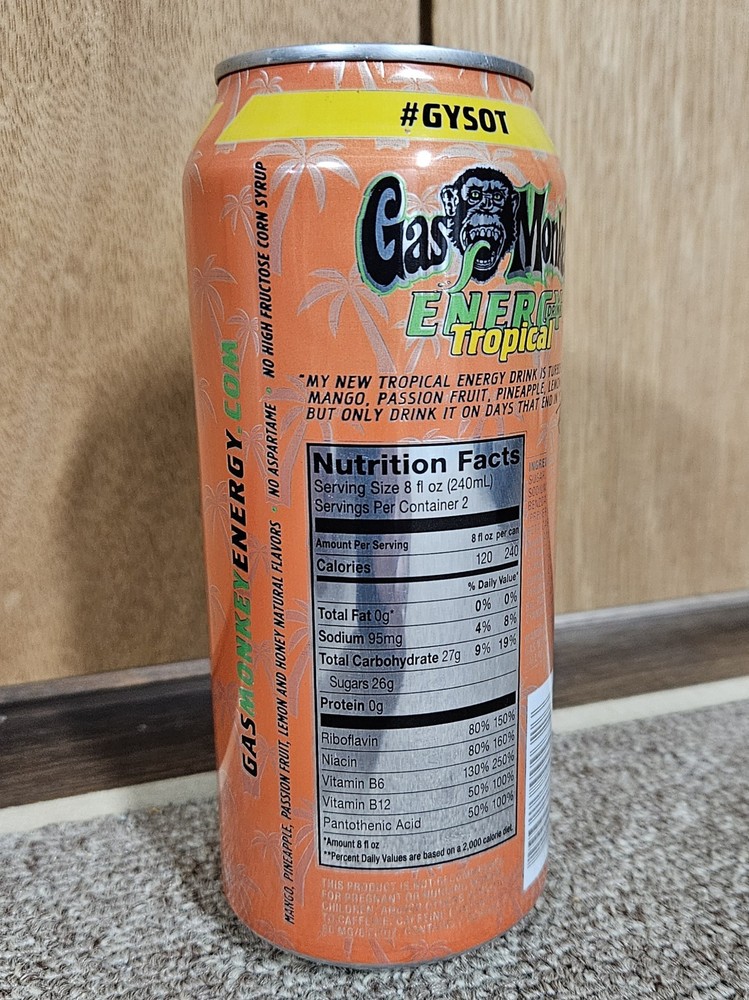 RARE Gas Monkey Tropical Energy Drink Can EMPTY