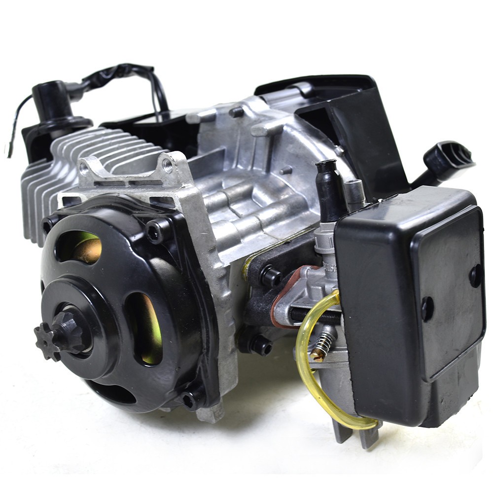 49cc 2 Stroke Pull Start Engine Motor + Exhaust Pipe For Quad Scooter ATV Buggy