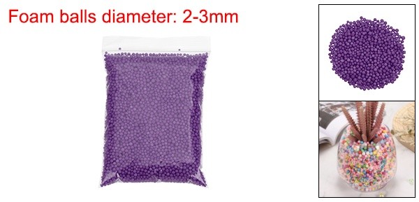 Foam Beads 2-3mm Mini Small Balls Polystyrene Beads Purple